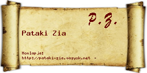 Pataki Zia névjegykártya